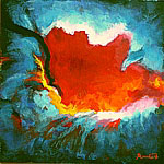 Abstrakte Kunst: Acrylgemlde >Rote Wolke<