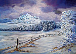 Winter Gemälde vom Kunstmaler Hugo Reinhart  